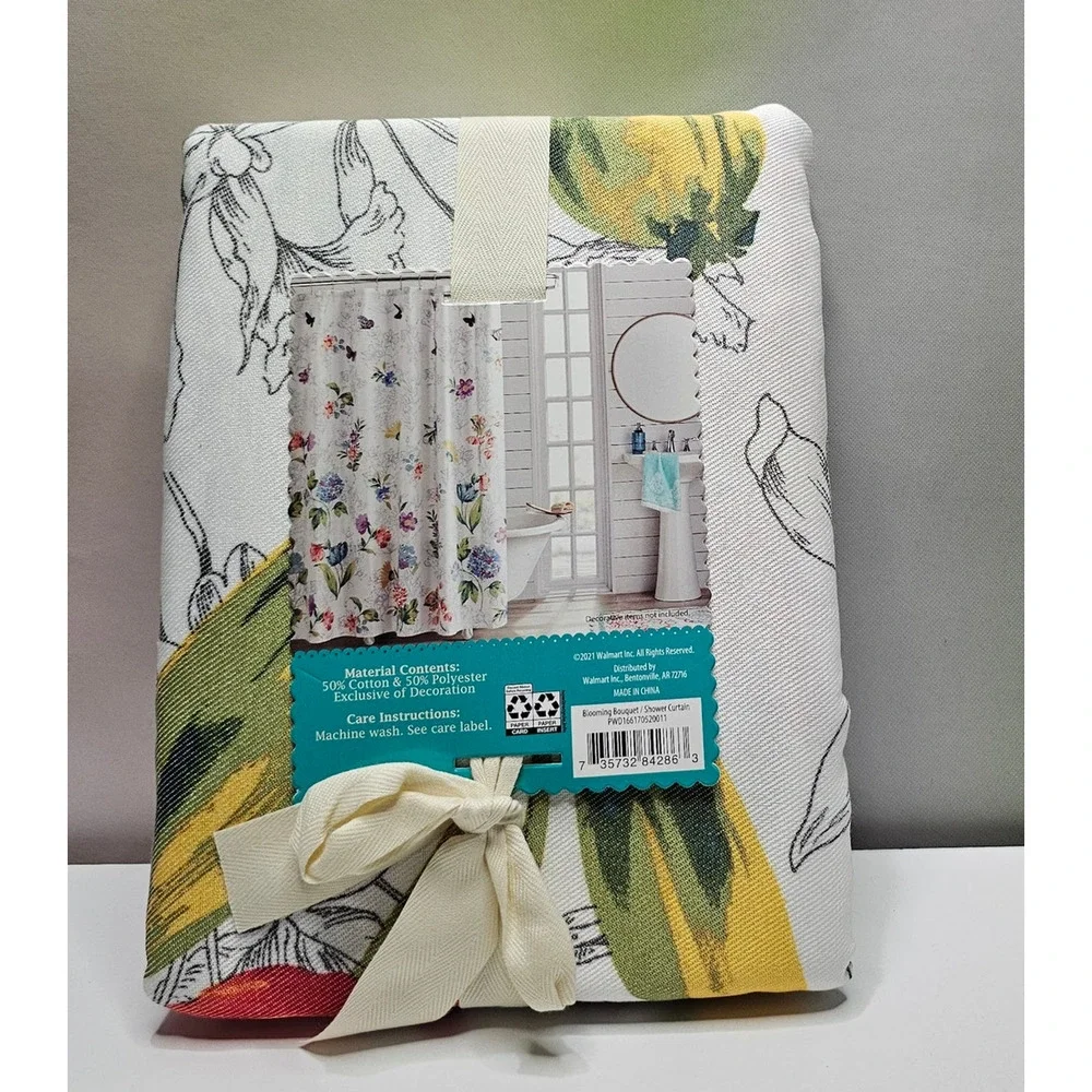 The Pioneer Women Fabric Blooming Bouquet Shower Curtain NWT